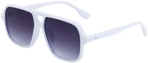 

Ретро-солнцезащитные очки с двойной перемычкой, квадратной формы, градиентные, UV400, модные, с заклепками, мужские солнцезащитные очки MTZJH, White Gray Gradient