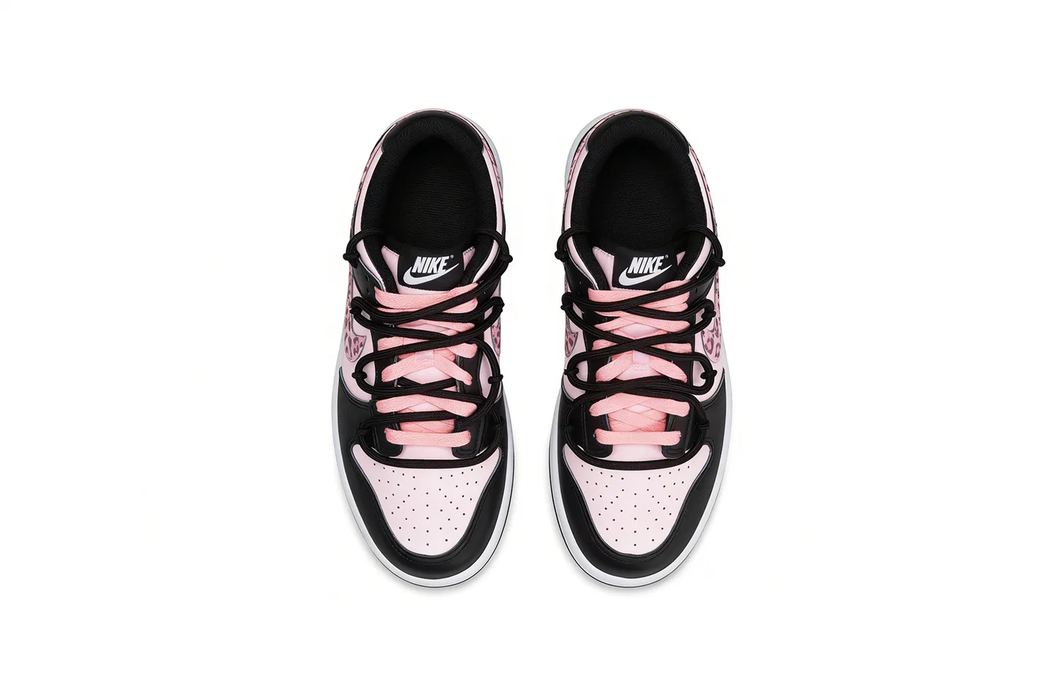 Кроссовки Dunk Leather Low Top Skateboard Shoes Black Pink Nike — фото 4