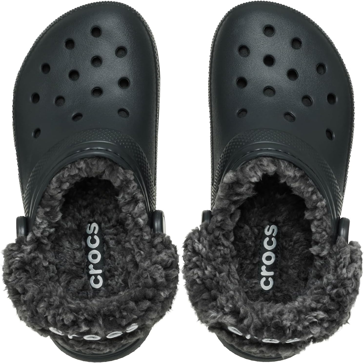Классические сабо Crocs унисекс для взрослых на флисовой подкладке, мягкие тапочки для женщин и мужчин, черный — фото 4