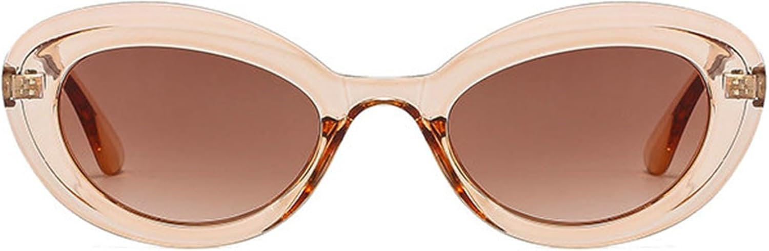 

Солнцезащитные очки Helena Retro Cat Eye в футуристическом стиле для женщин, градиентные, с защитой от УФ-излучения UV400, для мужчин, овальные, в стиле Y2K, S65, Champagne