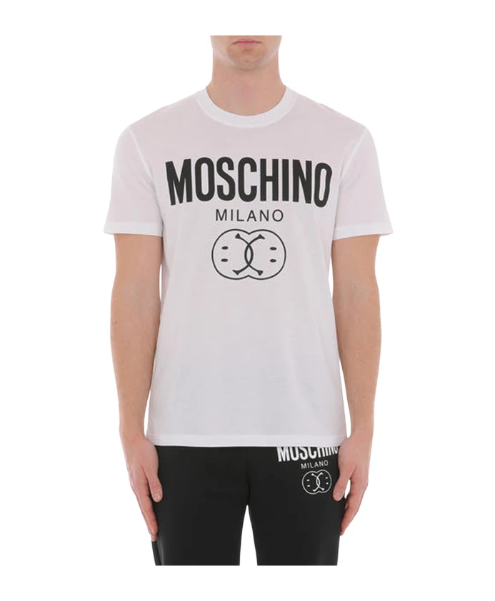 

Легендарная футболка с логотипом и двойной улыбкой Moschino, белый