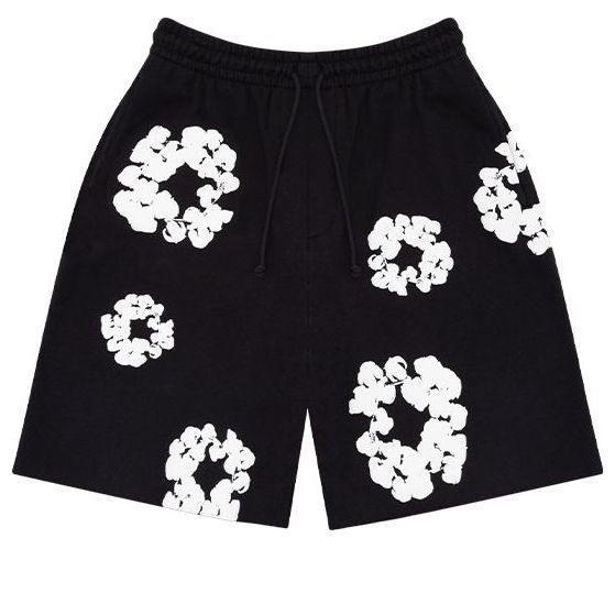 

Спортивные шорты Denim Tears Cotton Wreath Logo Shorts 'Black White', черный