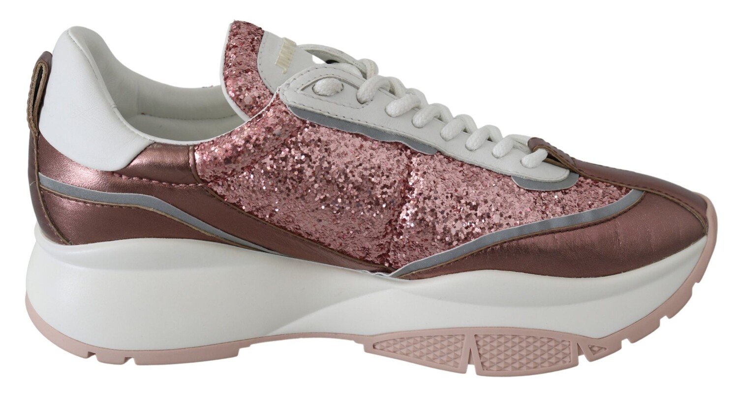Женские блестящие кроссовки Jimmy Choo Candyfloss Euphoria, розовый — фото 2