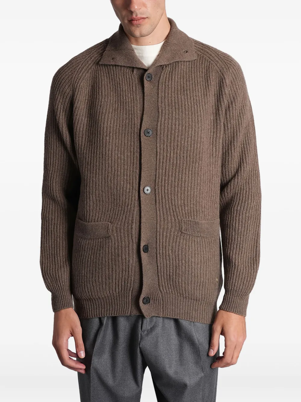 

Рифлёный кардиган на пуговицах Greyed, коричневый