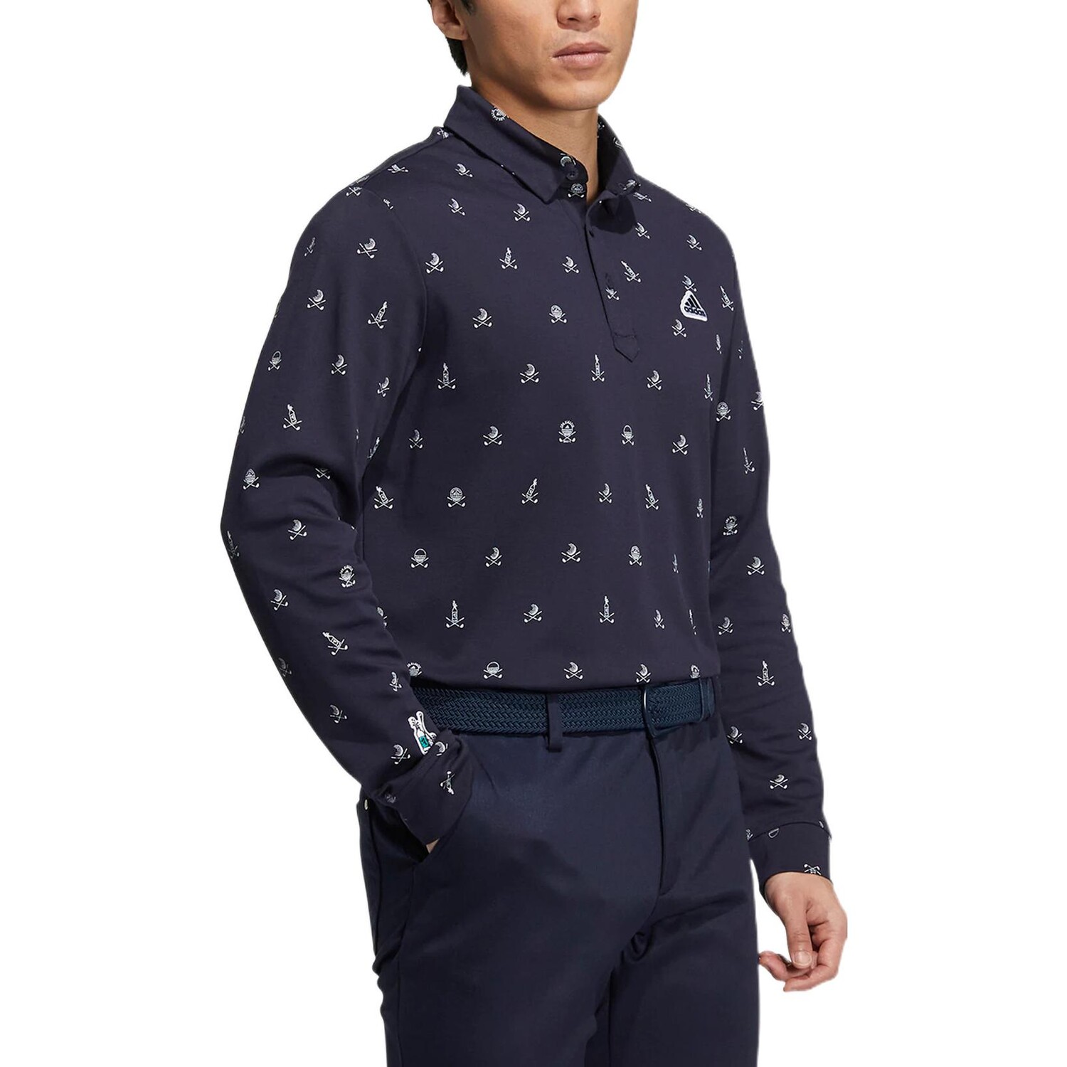 Рубашка поло мужская чернильно-синяя Adidas, синий — фото 2