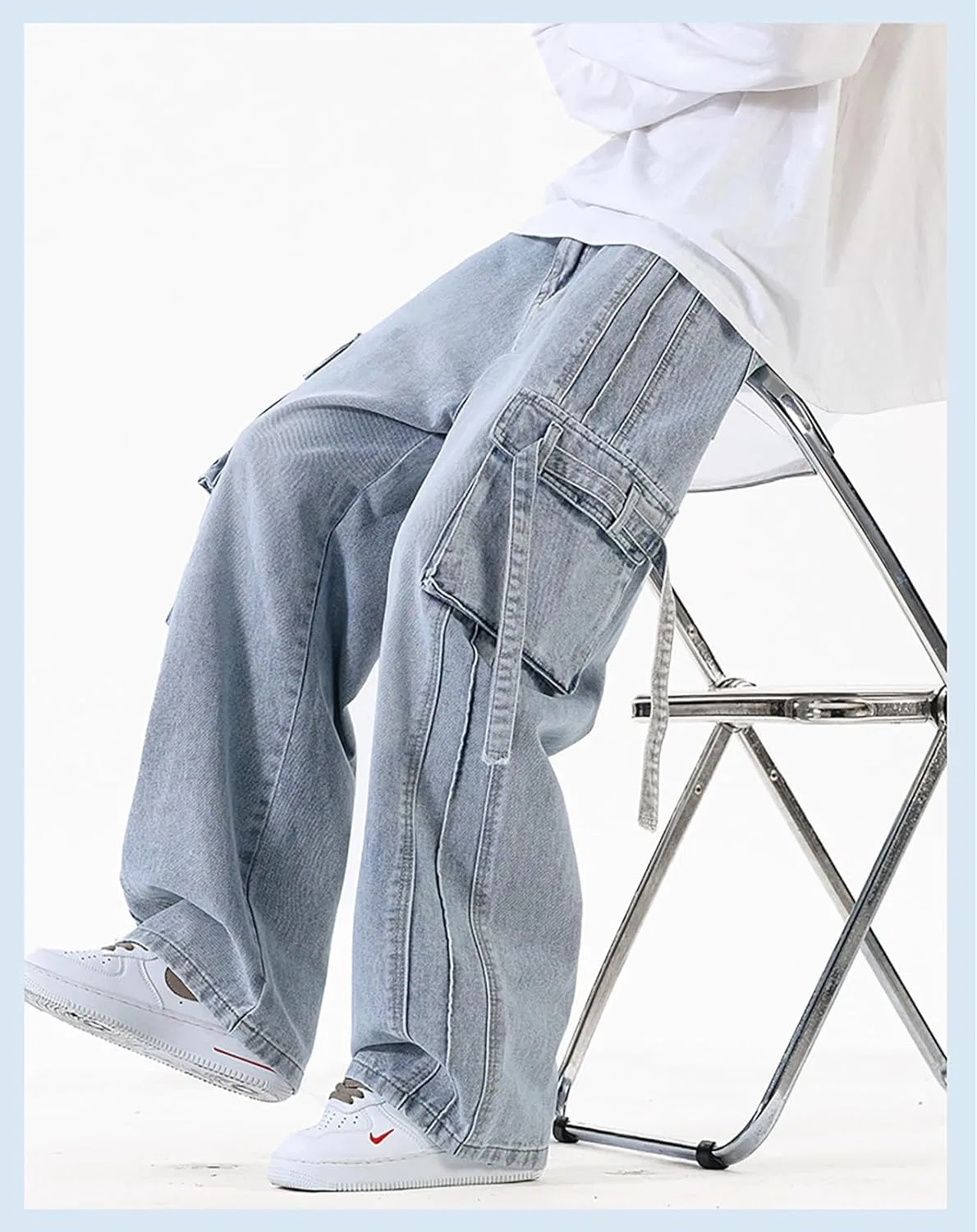 Джинсы свободные, Oversized, Denim, 13 — фото 3