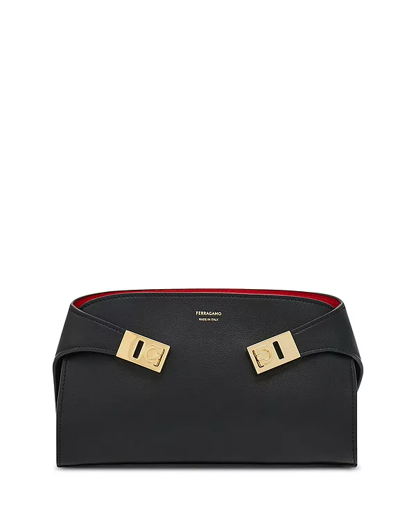 

Миниатюрная кожаная сумка через плечо Hug Ferragamo, черный