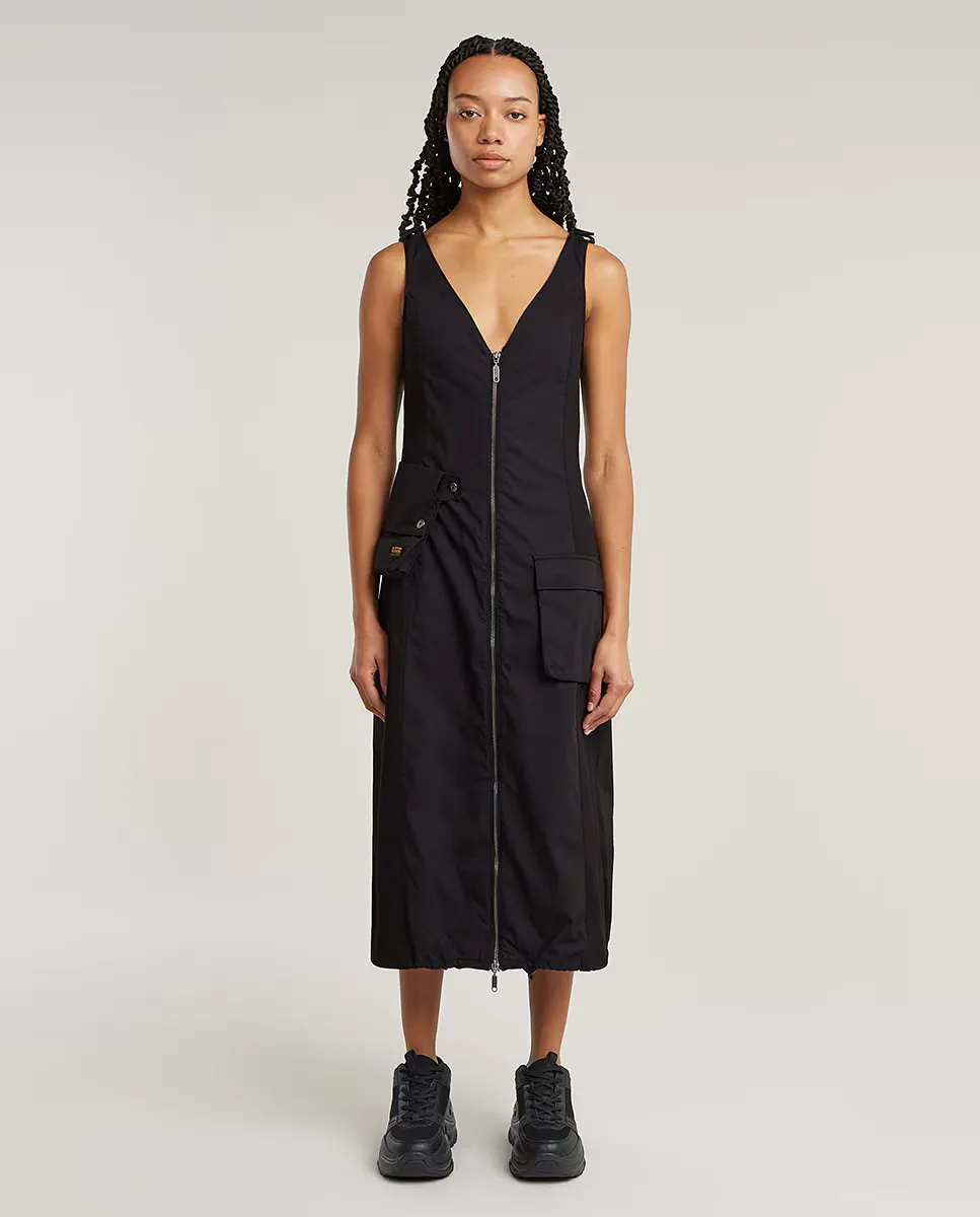 

Платье карго с приталенным верхом и расклешенной юбкой G-Star, черный