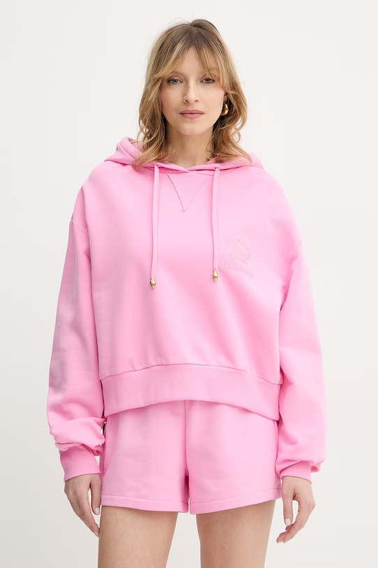 

Хлопковая толстовка Just Cavalli, розовый