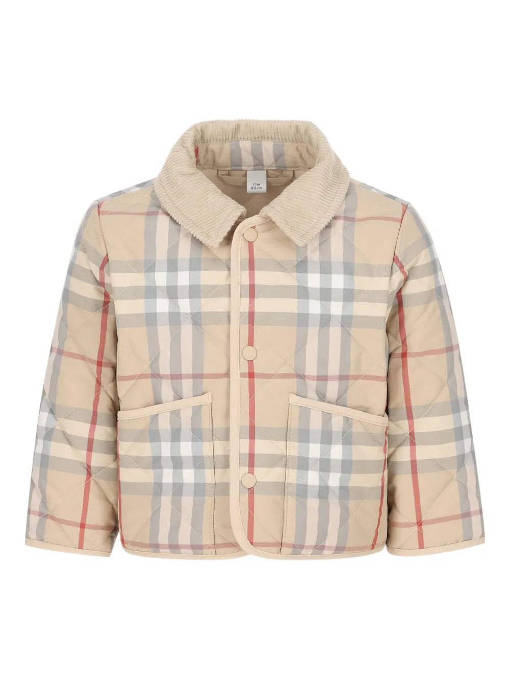 

Стеганая куртка в клетку BURBERRY KIDS, нейтральный