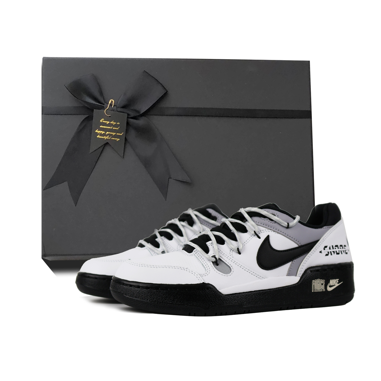 

Nike Полноценная амортизация Full Force Gravity, износостойкие низкие кроссовки для скейтбординга мужские black gray