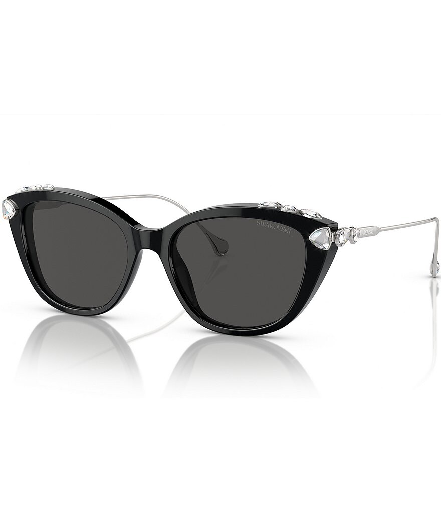 

Женские солнцезащитные очки «кошачий глаз» Swarovski SK6010 53 мм, черный