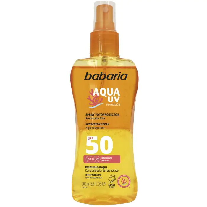 

Солнцезащитный крем spray fotoprotector aqua uv Babaria, цвет 50