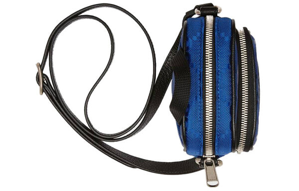 Сумка off the grid otg environmental friendly series logo leather logo nylon handbag mini blue black Gucci, синий — фото 4