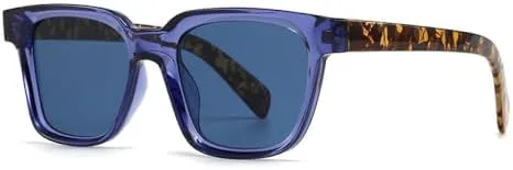 

Квадратные женские солнцезащитные очки, модные сине-зеленые оттенки, защита от ультрафиолета UV400, мужские ретро-панк солнцезащитные очки MTZJH, Blue Leopard Blue