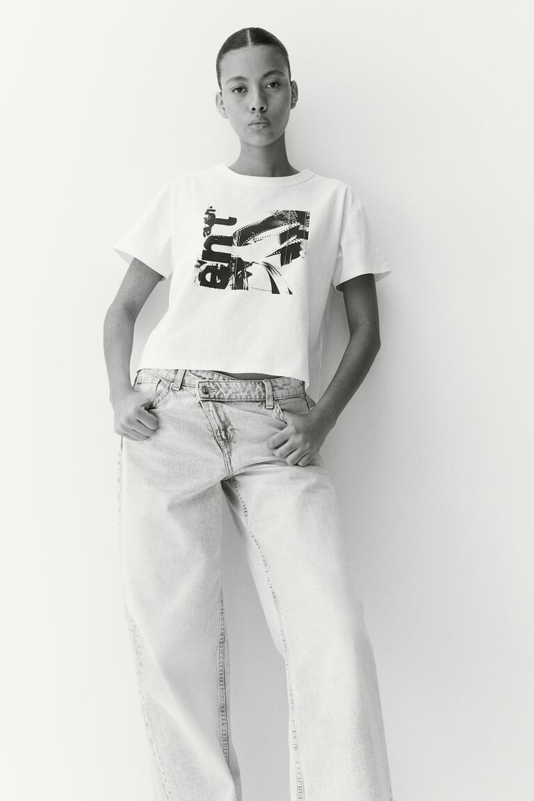 

Футболка с принтом H&M, бежевый