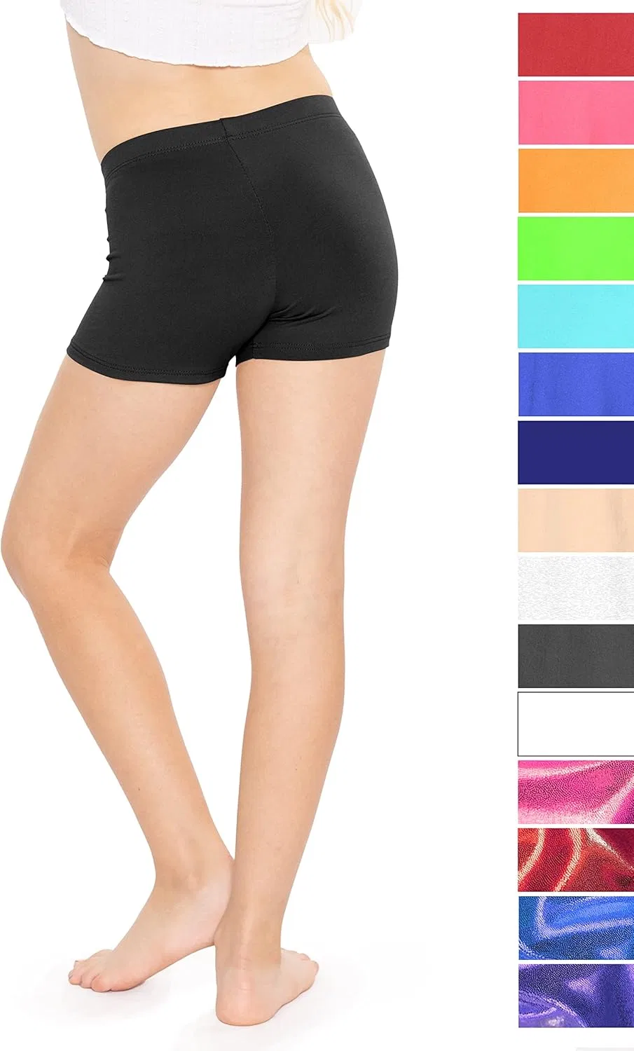STRETCH IS COMFORT Детские шорты из эластичного хлопка для девочек, черный — фото 3