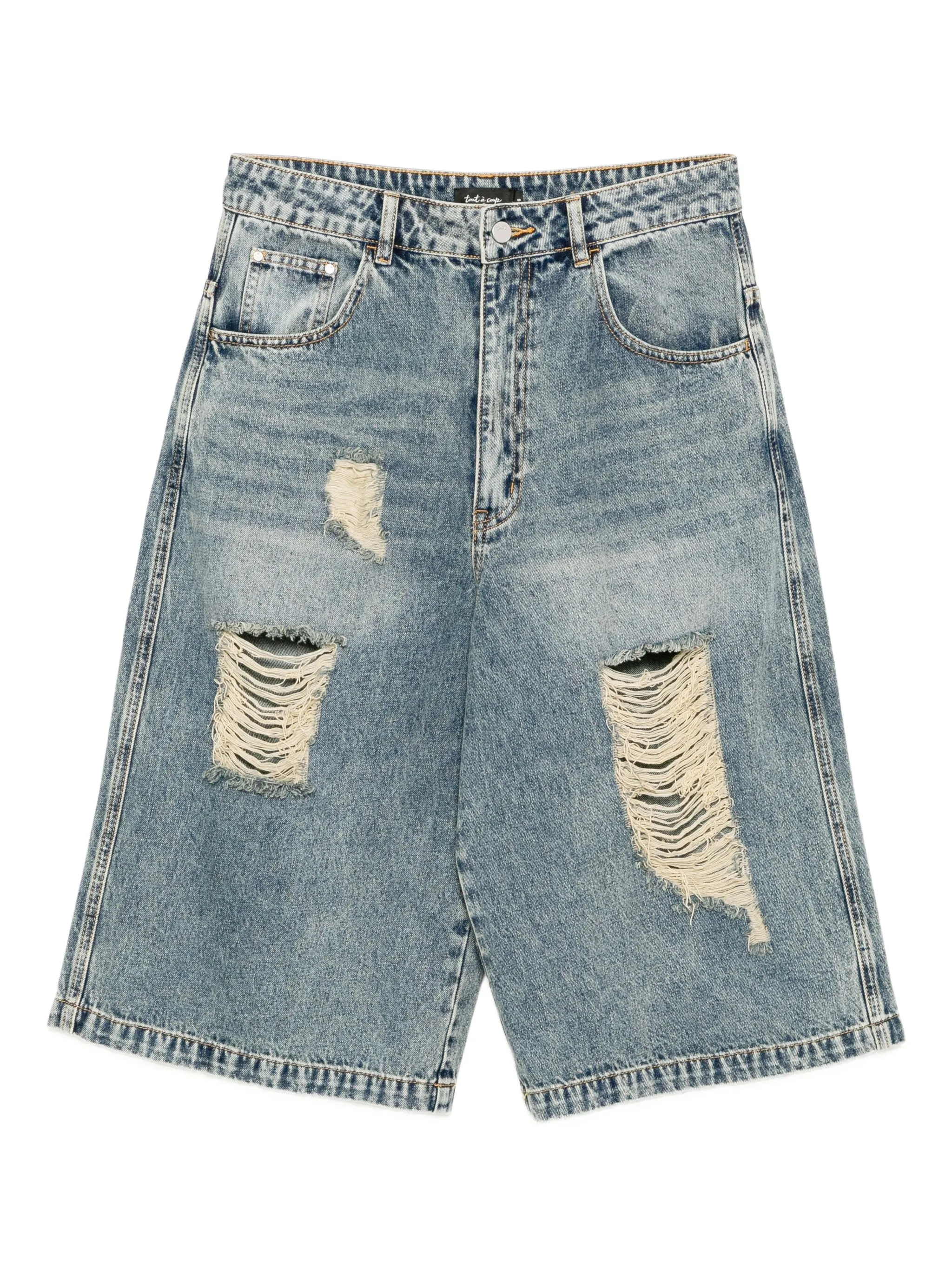 

Джинсовые шорты с прорезями Tout A Coup, синий