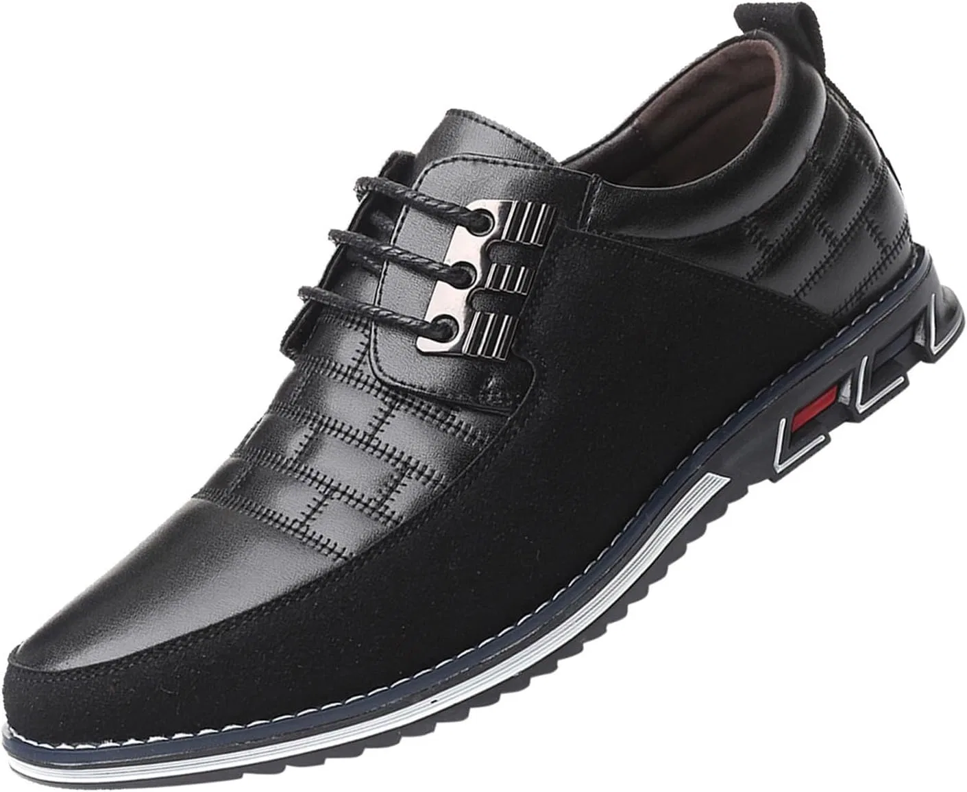 Мужские кожаные туфли Generisch Fashion с удобными и дышащими шнурками для отдыха и деловых встреч, Black