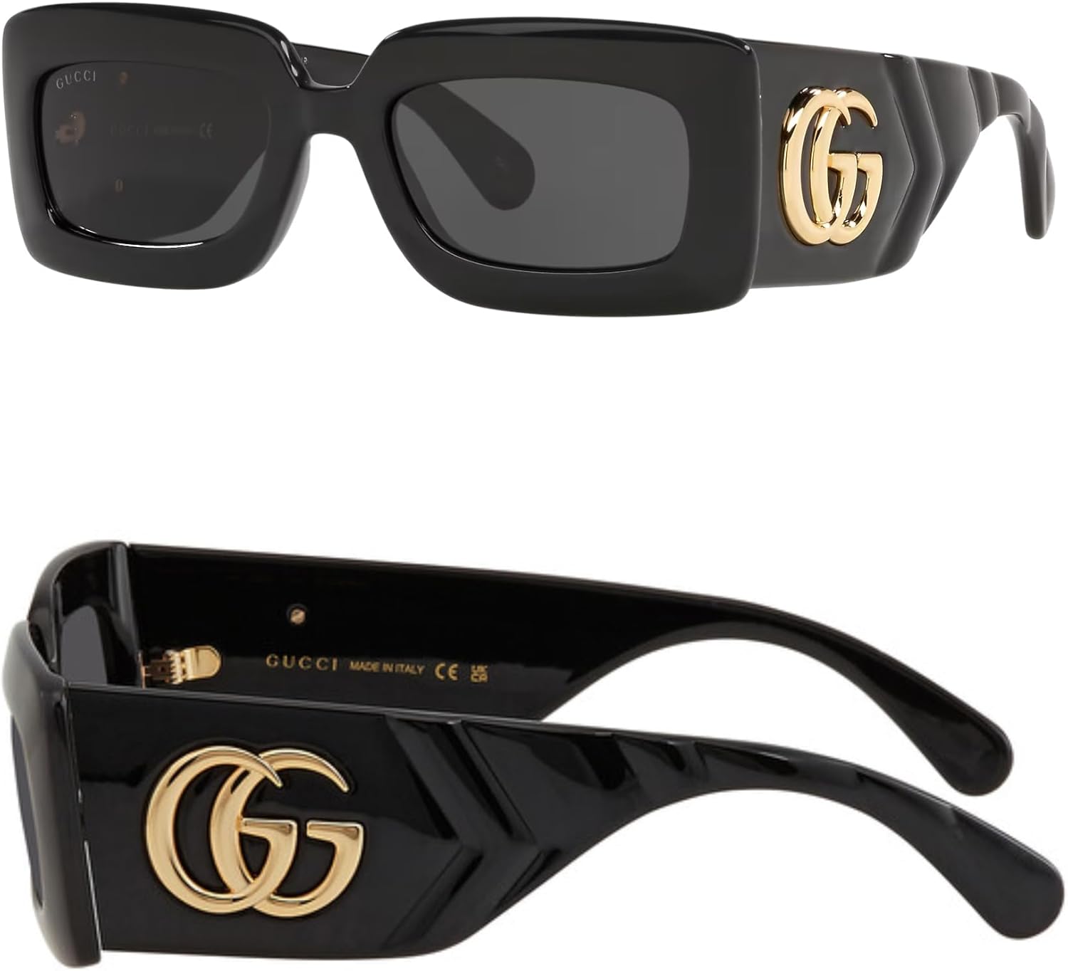 

Солнцезащитные очки Gucci GG0811S GG Running Logo прямоугольной формы, неполяризованные, для женщин – в комплекте роскошный набор для очков – черная оправа с серыми линзами