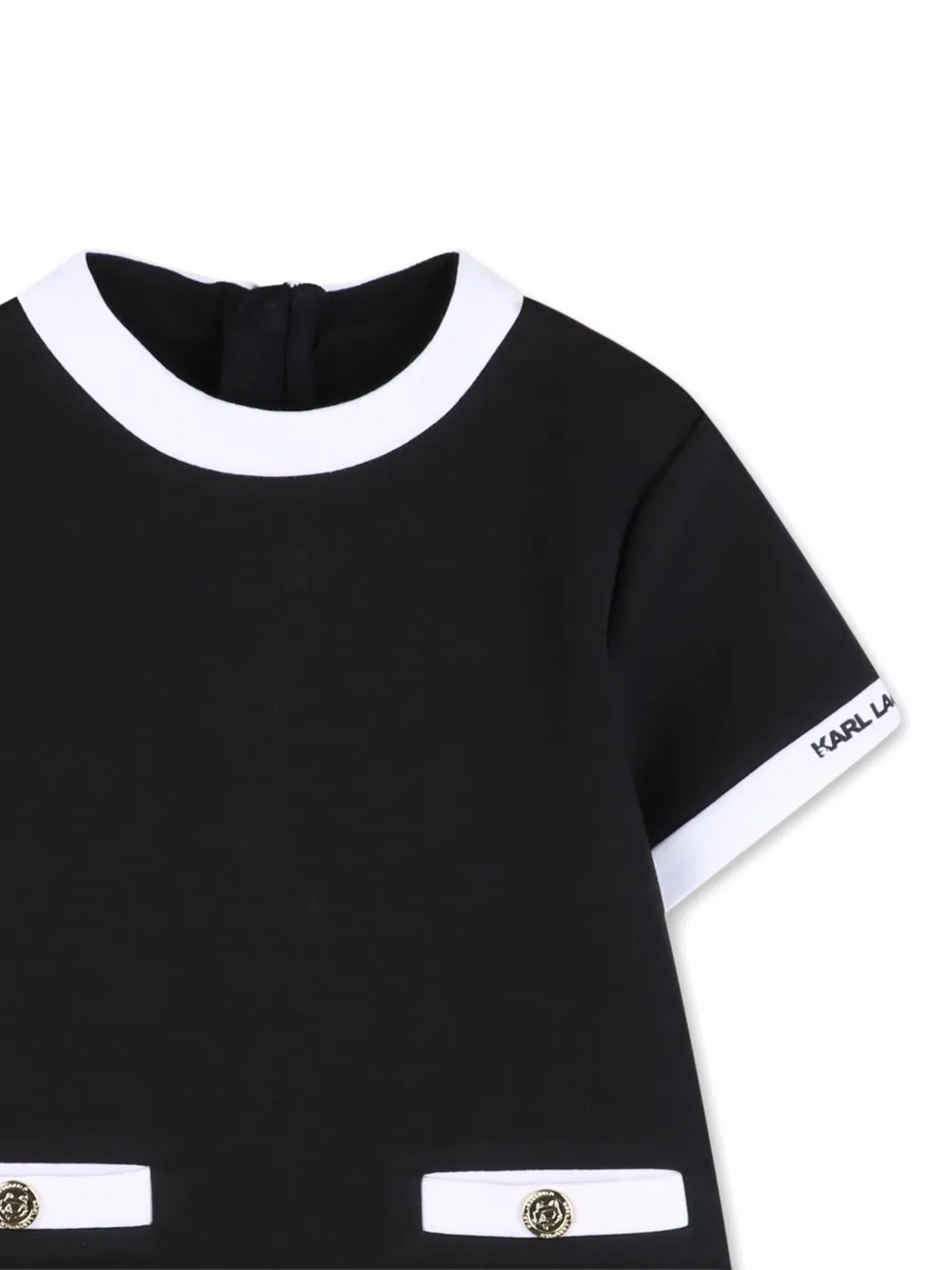 Платье на пуговицах с короткими рукавами Karl Lagerfeld Kids, черный — фото 3
