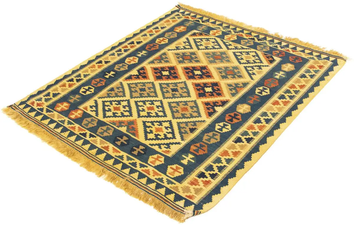 

Шерстяной ковер Morgenland "Kilim - Oriental Square - 102 x 95 см - желтый ", квадратный, для гостиной, цельный кусок 95х102 см, цвет Gelb