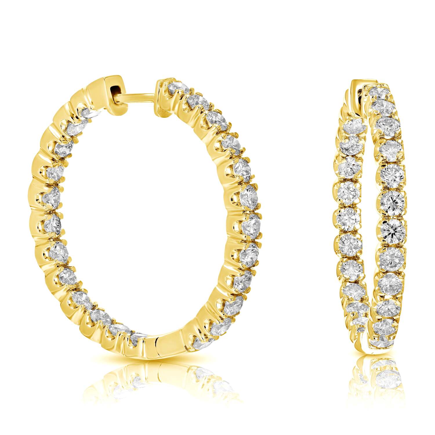 

Серьги-кольца с 5-каратными выращенными в лаборатории бриллиантами из стерлингового серебра для женщин Vir Jewels, желтый