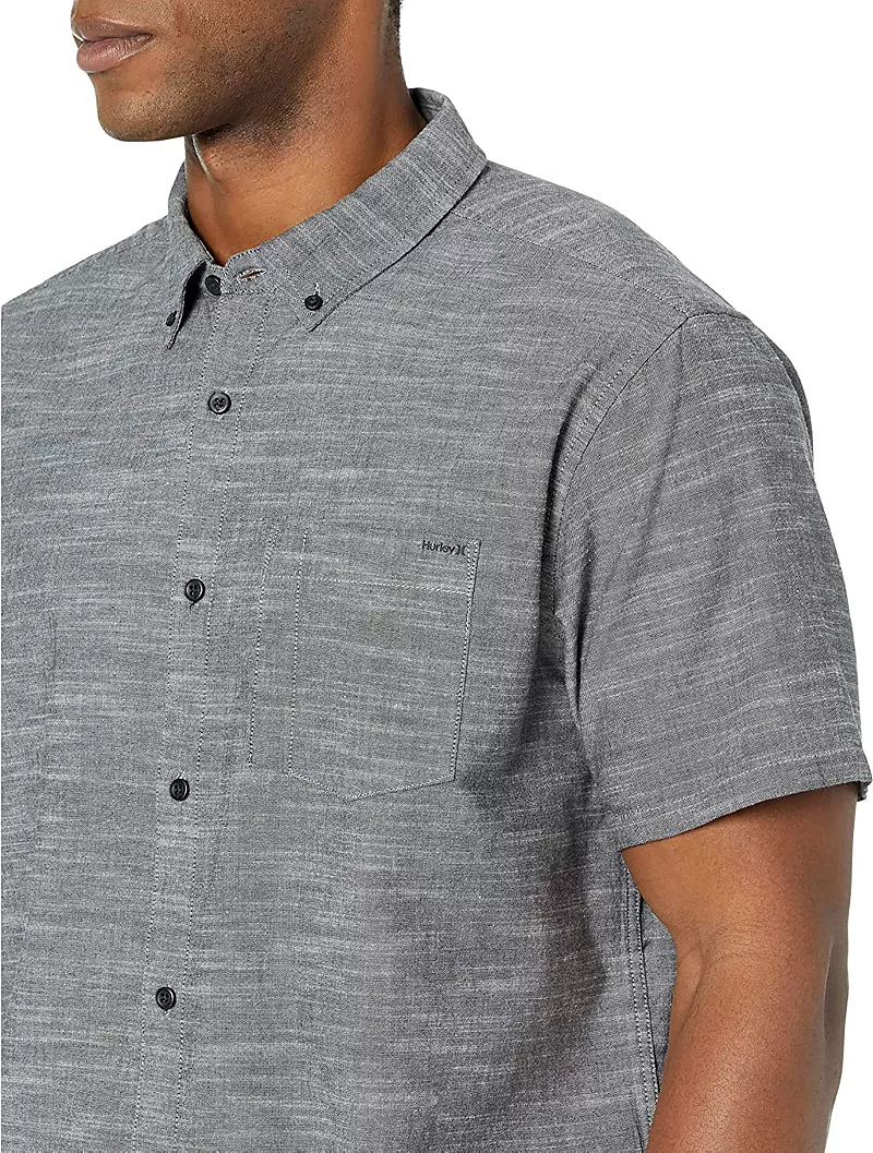 

Мужская эластичная рубашка с короткими рукавами Hurley One & Only, черный