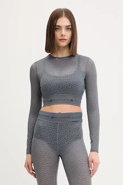 Лонгслив тренировочный с принтом Adidas by Stella McCartney, серый