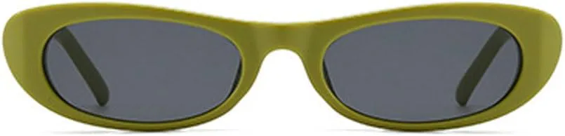 

Солнцезащитные очки OZPYKAE маленького овального размера, ретро-очки узкого овального размера для женщин и мужчин с защитой от УФ-излучения UV400, Green+green Leopard