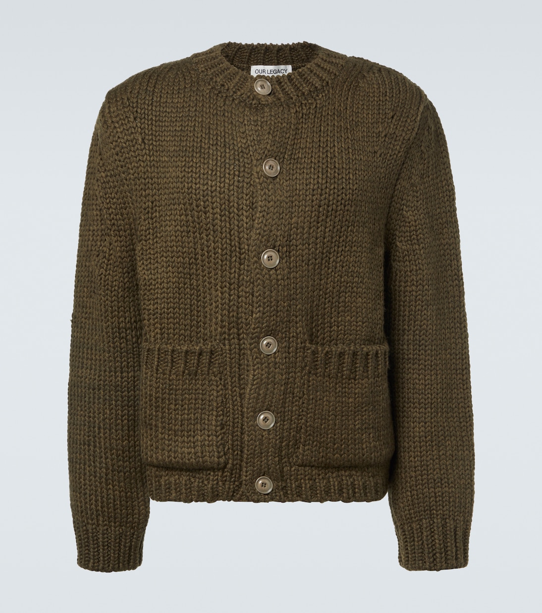 

Кардиган из шерсти и альпаки Our Legacy, Olive Mega Alpaca Wool