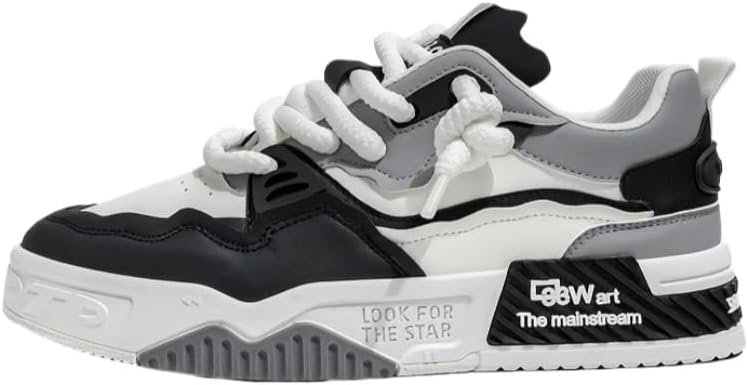 

Мужские кроссовки для скейтборда, легко очищаемые, с хорошим сцеплением, дышащие, на шнуровке, мужская обувь Hoalox, черный