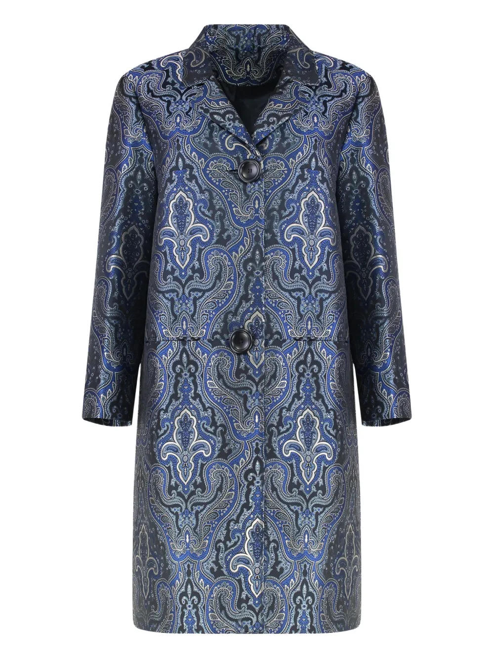 

Однобортное пальто с жаккардовым узором Carlotta Canepa, синий