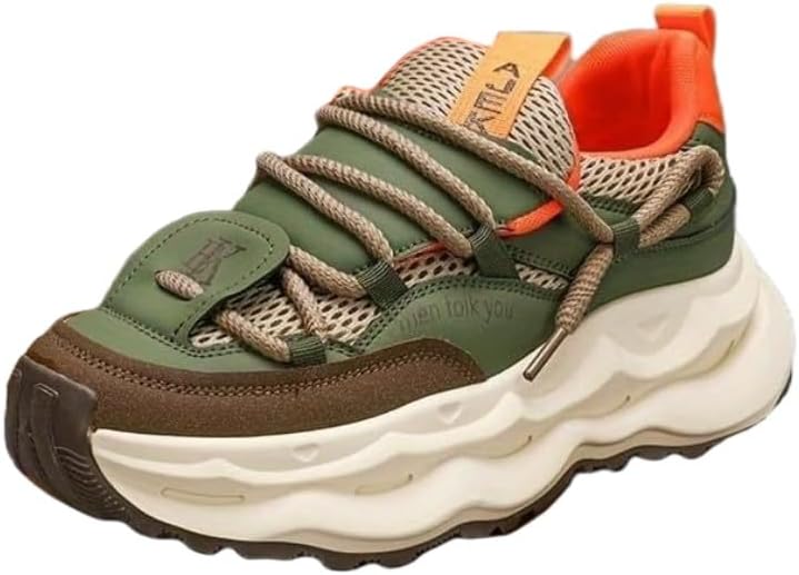 

Кроссовки больших размеров для мужчин, удобные и массивные - стильный дизайн повседневной обуви Fusecottc, зеленый