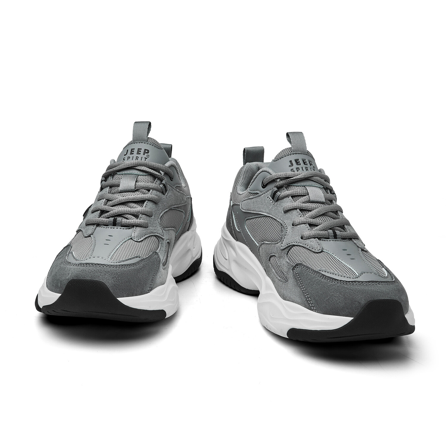 Кроссовки JEEP SPIRIT Chunky Sneakers Men Low-top Black/grey/white, серый — фото 4