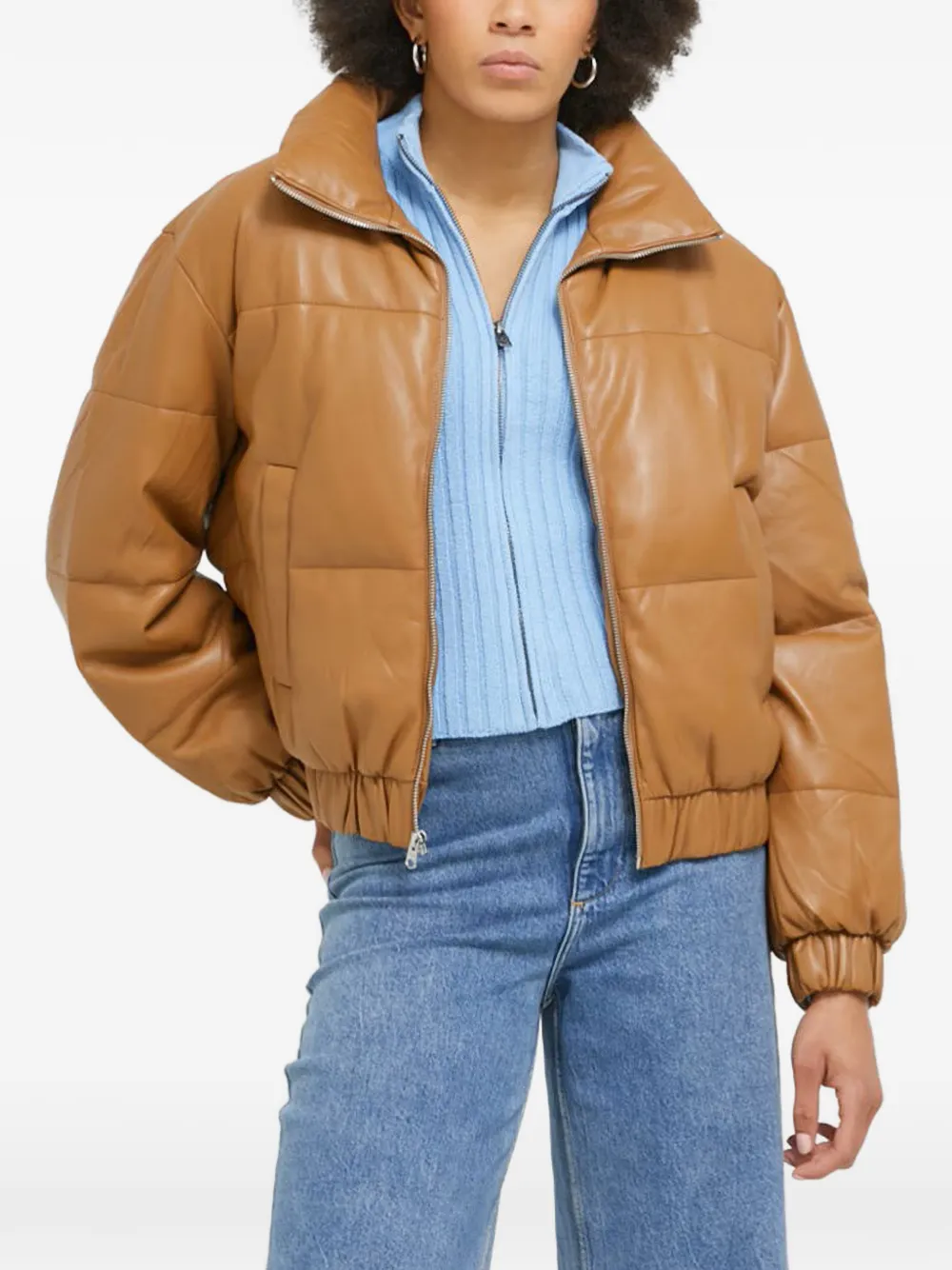 

Стеганая куртка на молнии Abercrombie & Fitch, коричневый