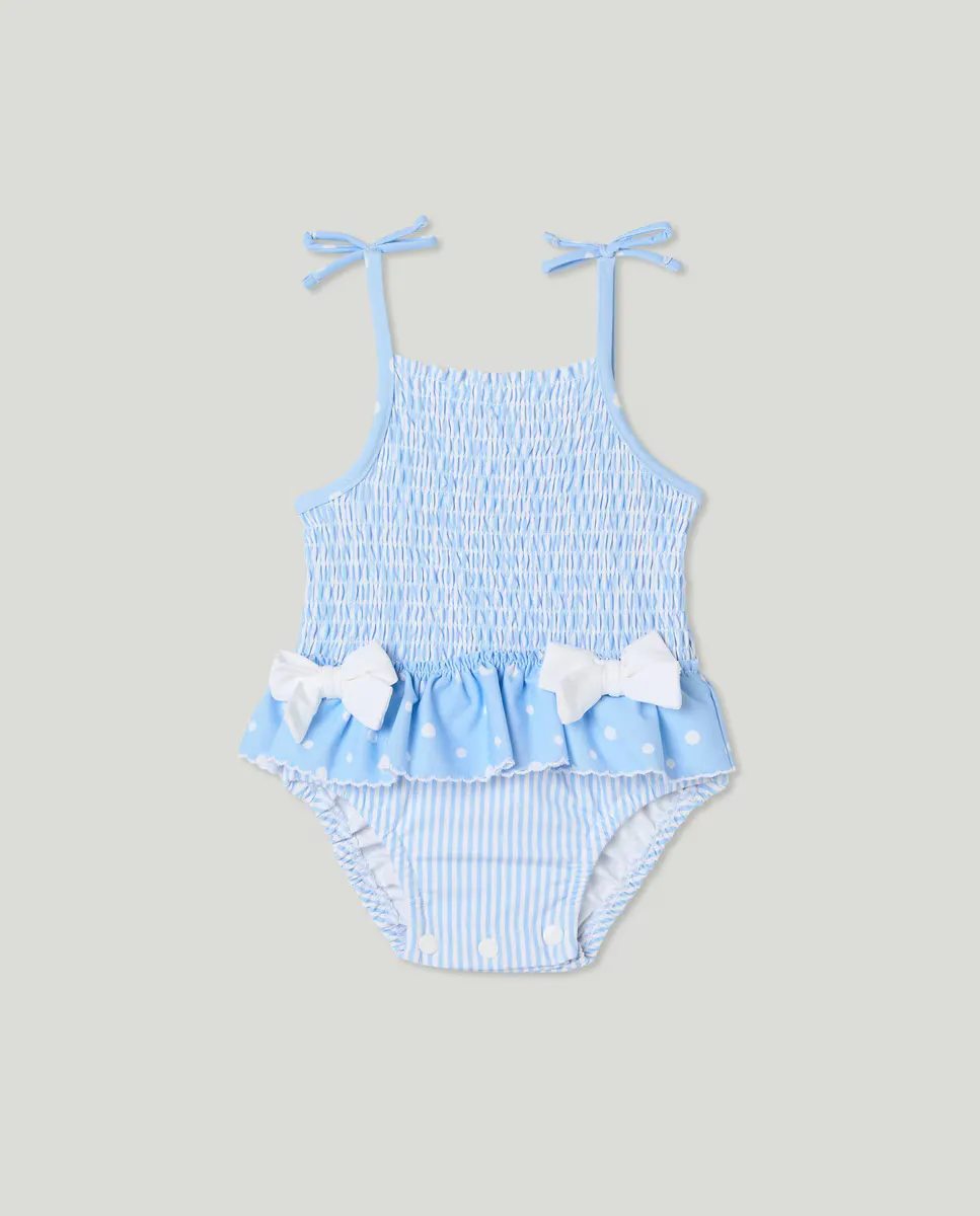 

Купальник для девочки в полоску и горошек Baby El Corte Inglés, синий