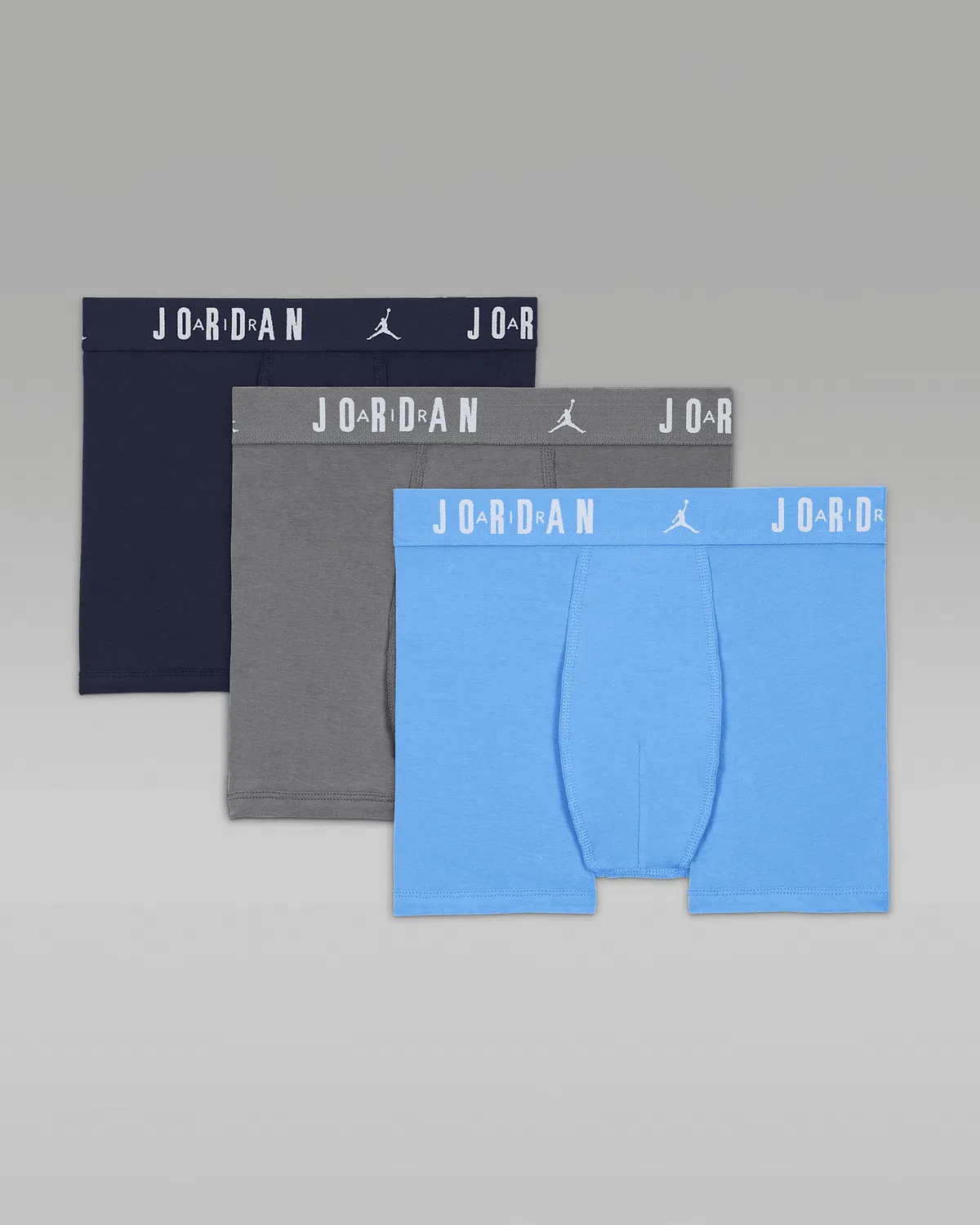 Детские хлопковые боксеры Big Kids' Cotton Core Boxer Briefs (3-Pack) Jordan, University Blue
