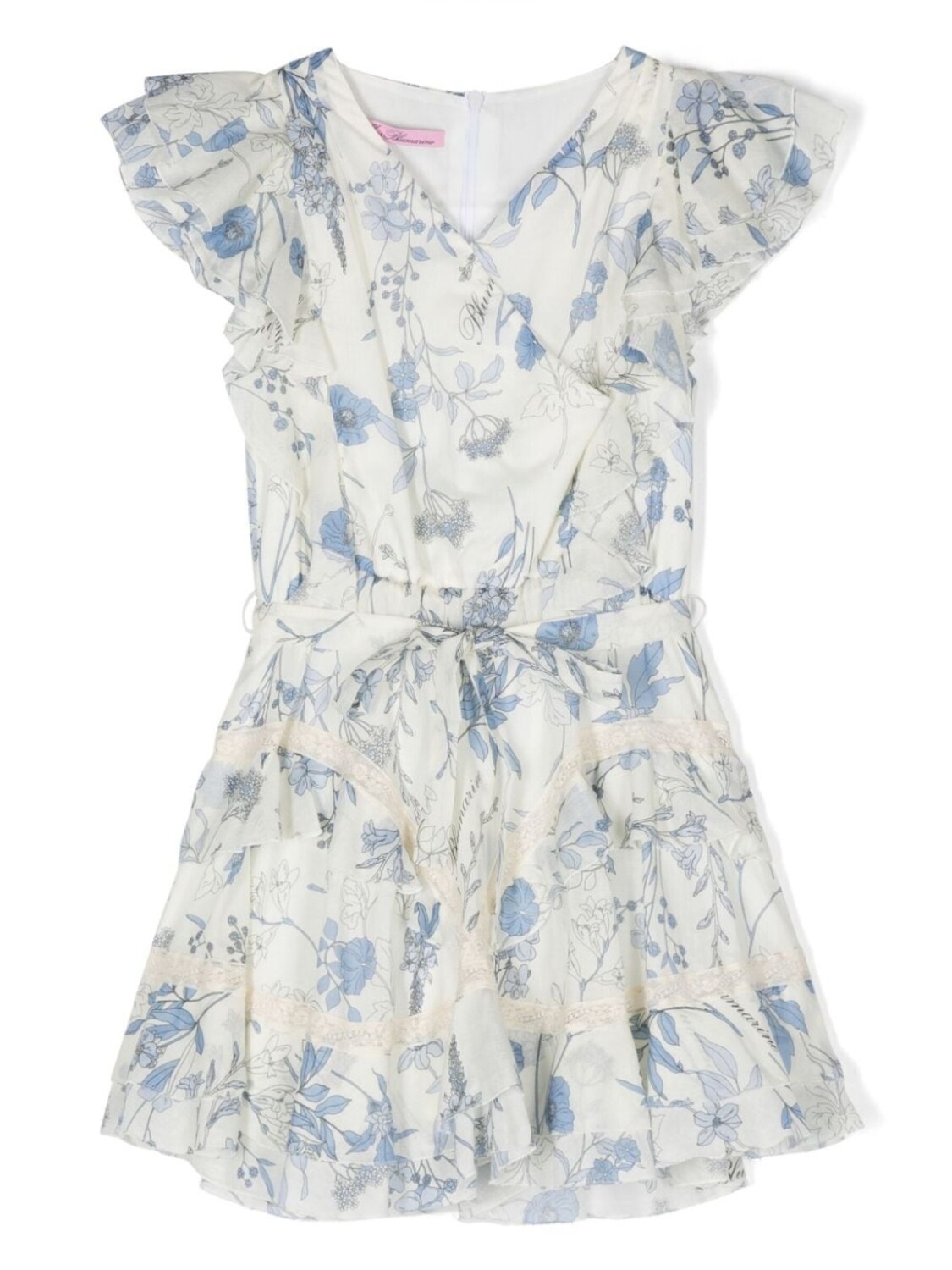 

Miss Blumarine расклешенное платье с цветочным принтом, нейтральный цвет