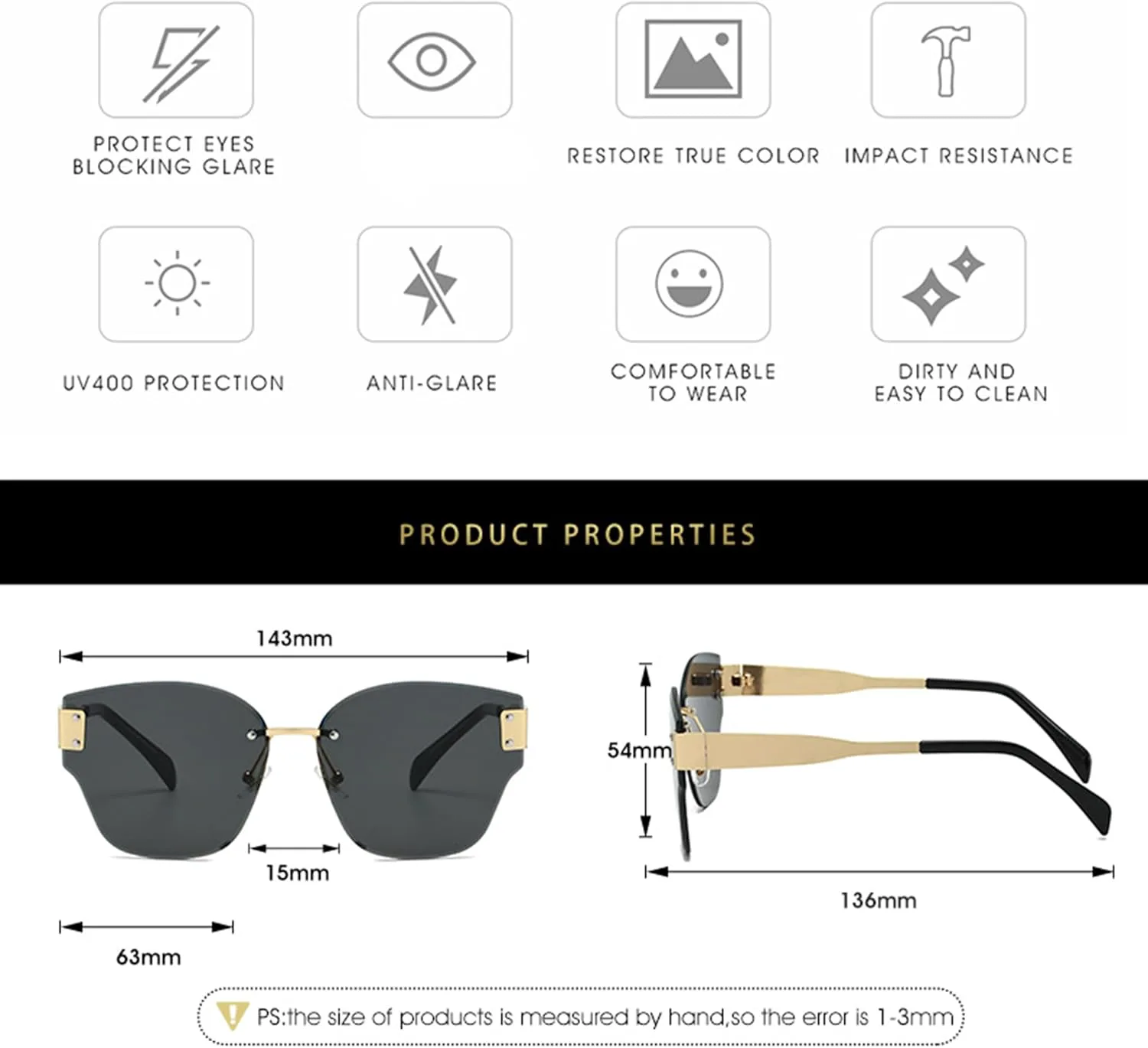 

Очки-солнцезащитные без оправы большого размера для женщин и мужчин, модные градиентные очки, квадратные солнцезащитные очки для женщин, летние очки bullabulling, C6