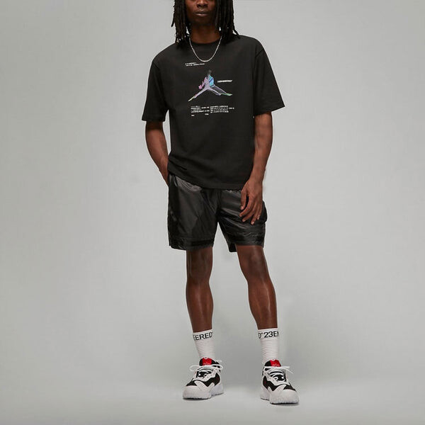 Футболка Air Jordan 23 Engineered Casual Breathable Large Logo Printing Round Neck Short Sleeve Black, черный — фото 3