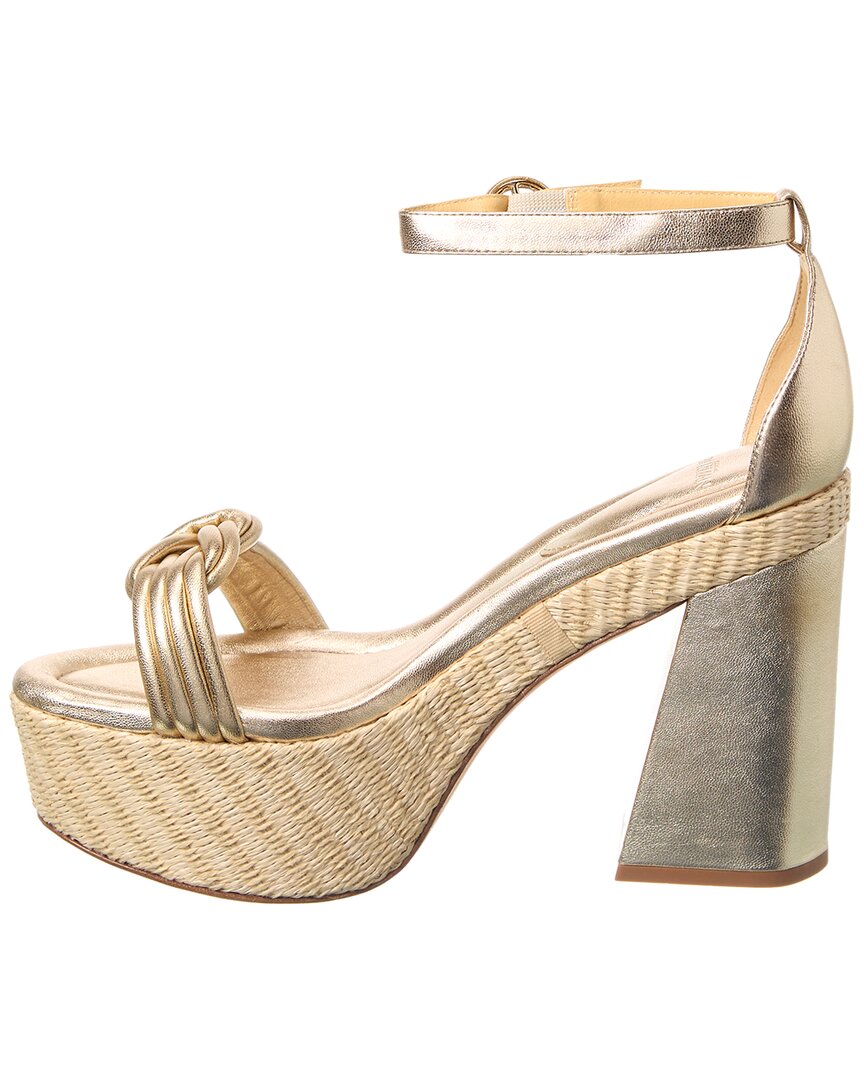 Alexandre Birman Vicky X Strap 120 Leather Platform Sandal, золотой — фото 2