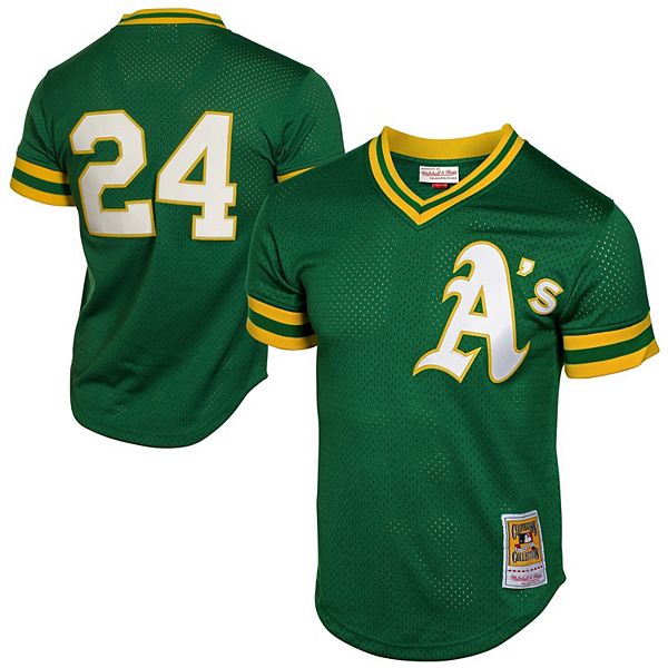 

Мужская зеленая майка для тренировок Oakland Athletics 1991 Cooperstown Mesh Mitchell & Ness