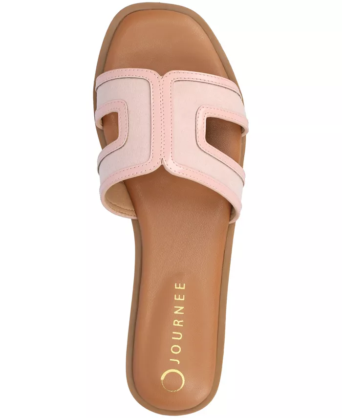 Женские сандалии Primah Slide Туфли на плоской подошве Journee Collection, розовый — фото 4