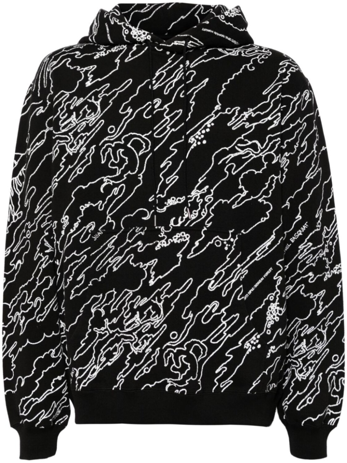 

Maharishi толстовка с капюшоном из хлопка с графическим принтом, черный