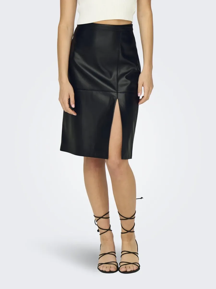 

Only юбка из искусственной кожи "ONLNEWOLINE FAUX LEATHER SKIRT CC OTW", черный