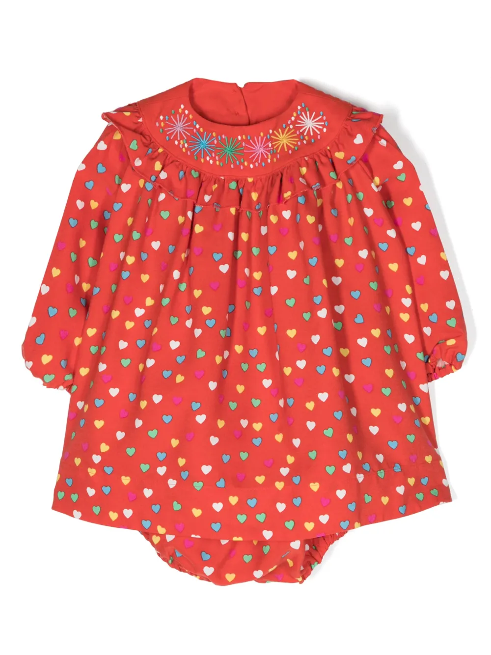 

Платье с оборками и принтом Stella McCartney Kids, красный