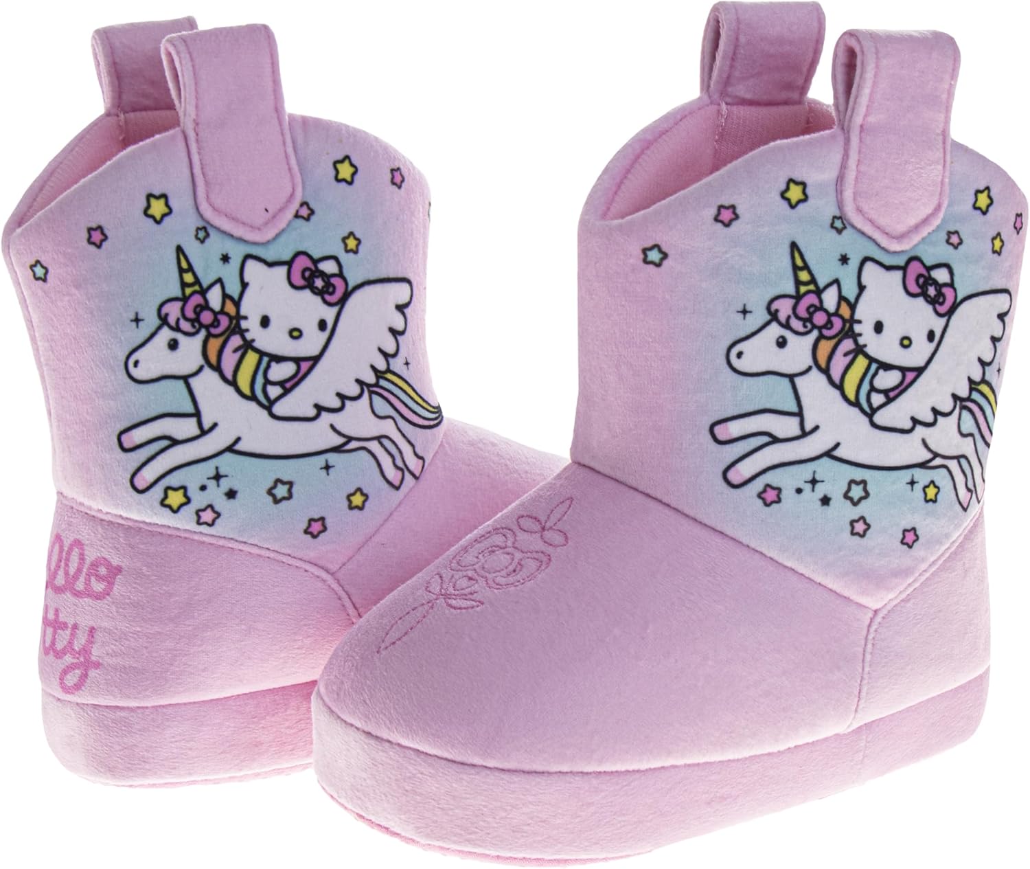 Тапочки Hello Kitty Sanrio Sweethearts Strawberry Shortcake Harry Potter для девочек и мальчиков, с котиком Kitty, домашние мягкие плюшевые тапочки для детей. Размеры: 5-10 для малышей, 11-13 для маленьких детей, 2-5 для старших детей Josmo, роз... — фото 4