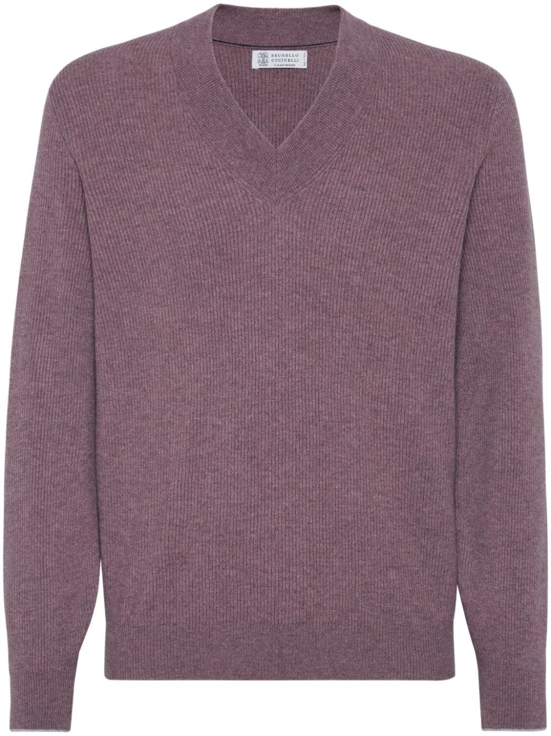 

Brunello Cucinelli джемпер в рубчик с V-образным вырезом, красный