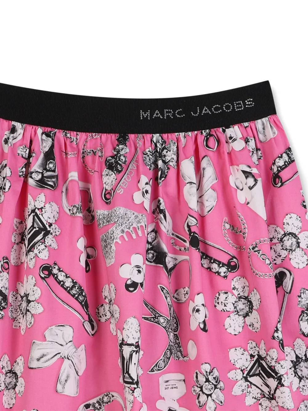 Юбка с графичным принтом и сборками Marc Jacobs Kids, розовый — фото 2